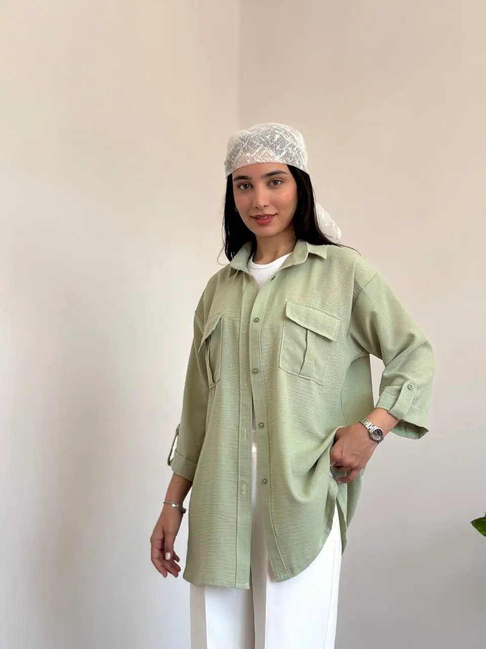 شومیز لینن زارا بدون چروک پذیری