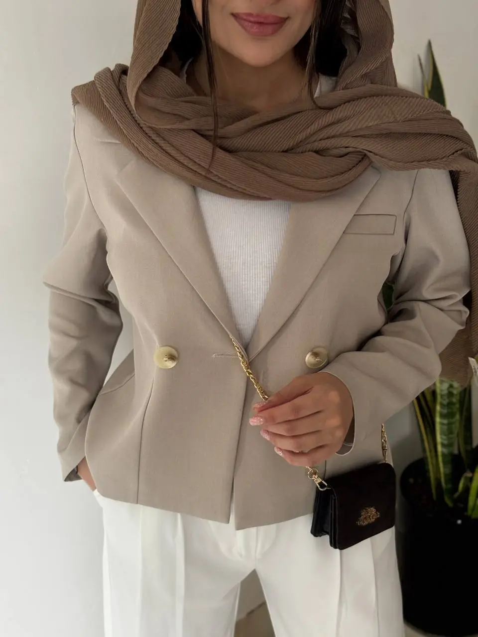 کت کرپ یقه انگلیسی