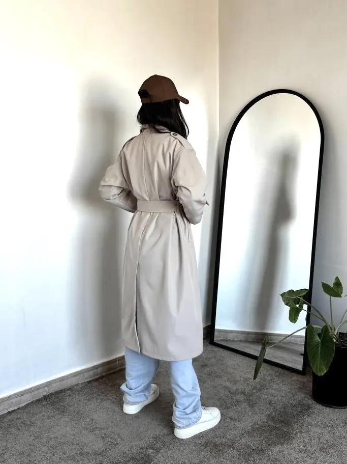 بارونی بلند رنگ استخوانی